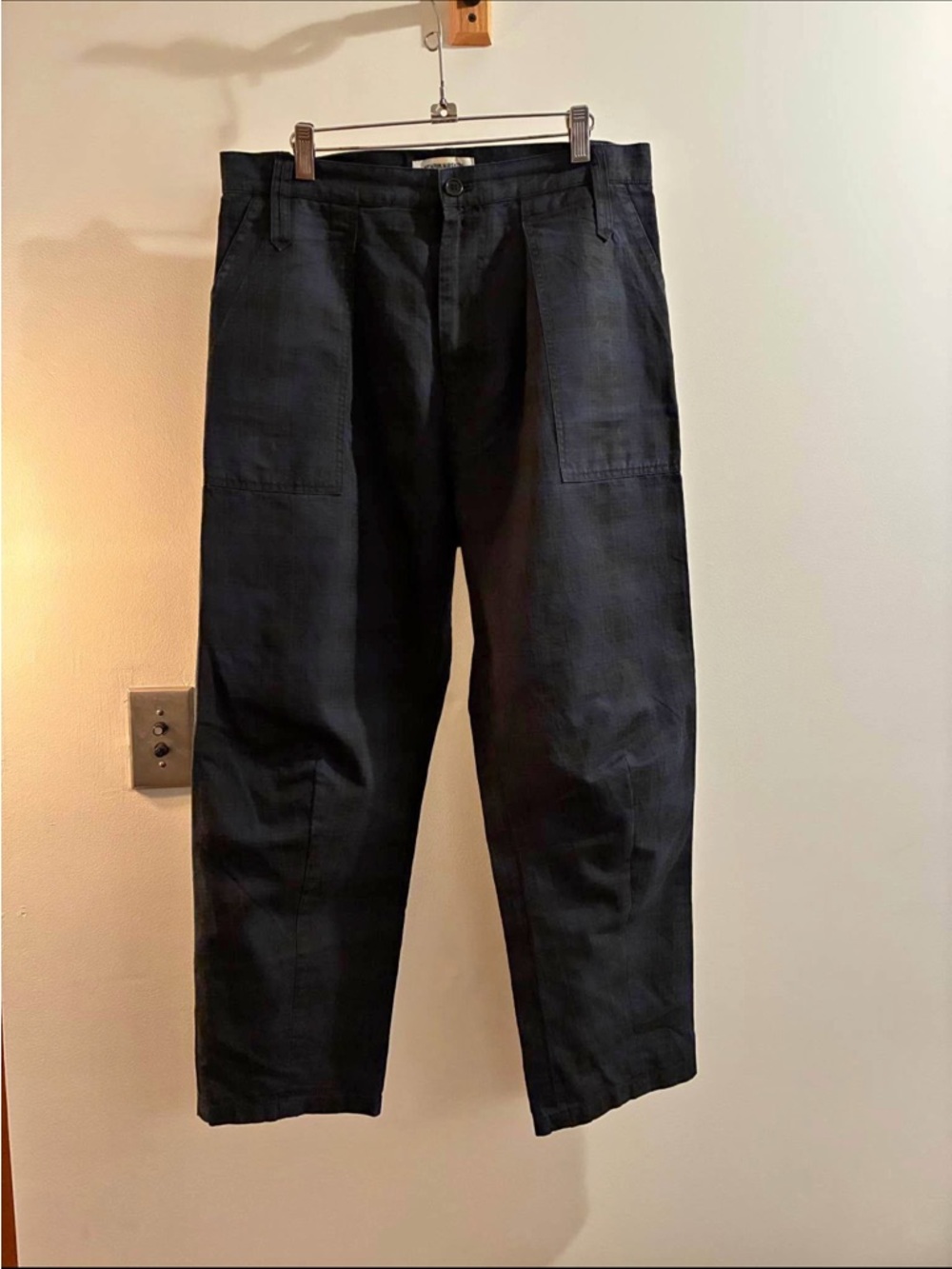 Henrik Vibskov | James Twill Trouser Plaid Pants Blue/Black (L)